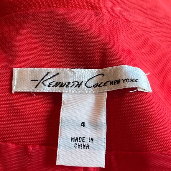 Kenneth Cole Sleek Fitted 3/4 Length Sleeve Jacket Brilliant Red/Orange - Picture 9 of 12